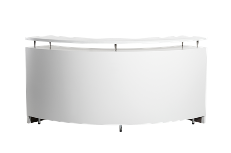 Disk, halvmåne, 2430x400x1100mm, vit